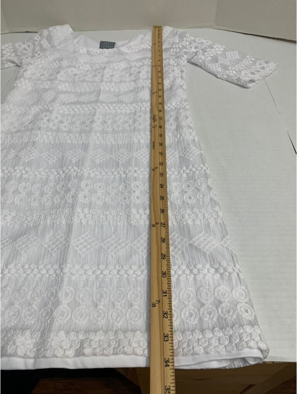 Rabbit Rabbit Rabbit White Geometric Lace Sheath Dress Size Medium - Picture 8 of 10